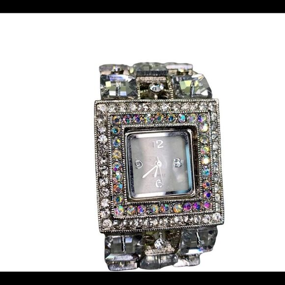 💥SPARKLY rhinestone iridescent embellished costume jewellery bracelet watch - Picture 1 of 6